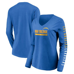 Los Angeles Chargers Women's Slogan V-Neck Long Sleeve T-Shirt | NFL New
