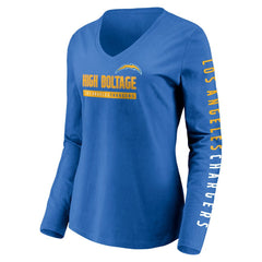 Los Angeles Chargers Women's Slogan V-Neck Long Sleeve T-Shirt | NFL New