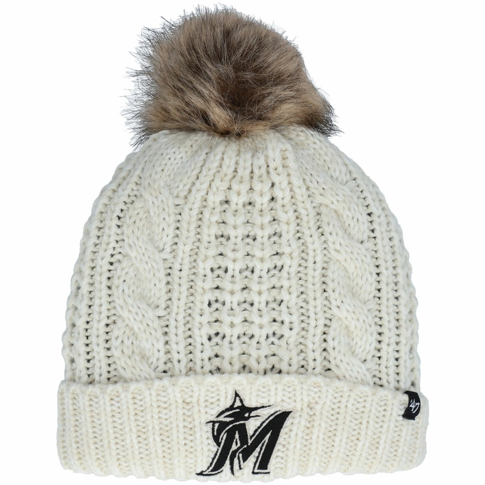 Miami Marlins '47 Women's Meeko Cuffed Knit Hat with Pom - MLB Hats