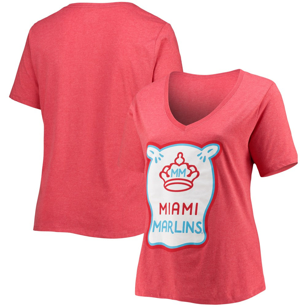 Miami Marlins New Era Women's City Connect Plus Size V-Neck T-Shirt - MLB T-shirts