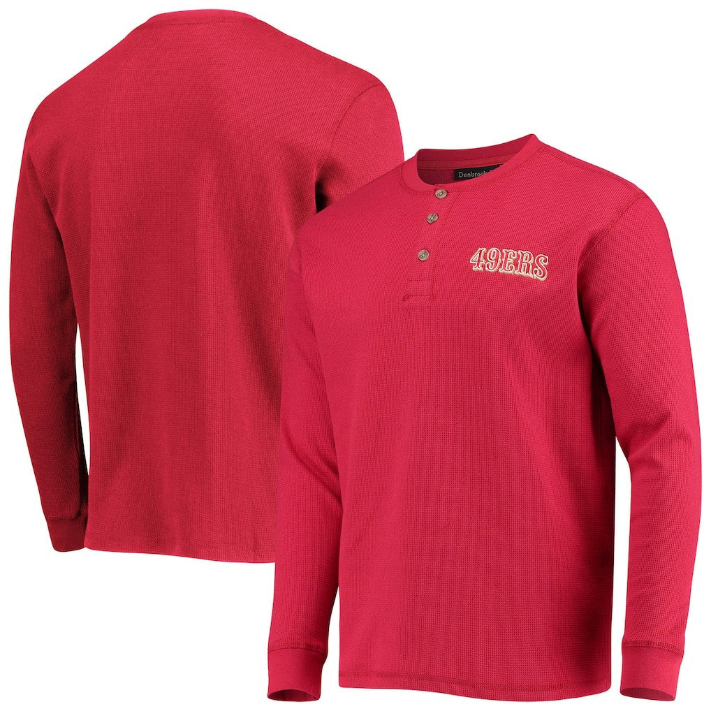 San Francisco 49ers Dunbrooke Logo Maverick Thermal Henley Long Sleeve T-Shirt | NFL Sale