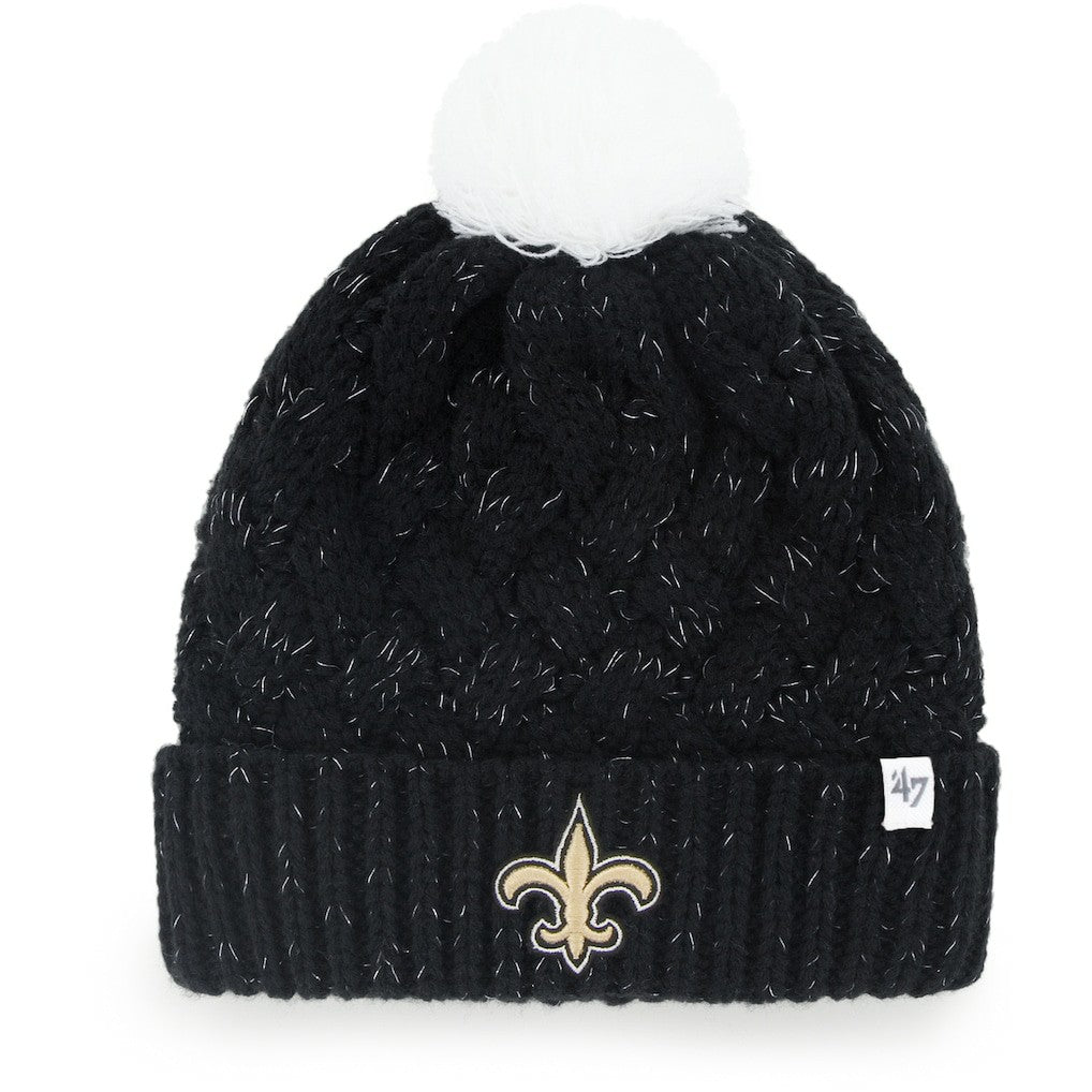 New Orleans Saints '47 Women's Fiona Logo Cuffed Knit Hat with Pom | NFL Hot