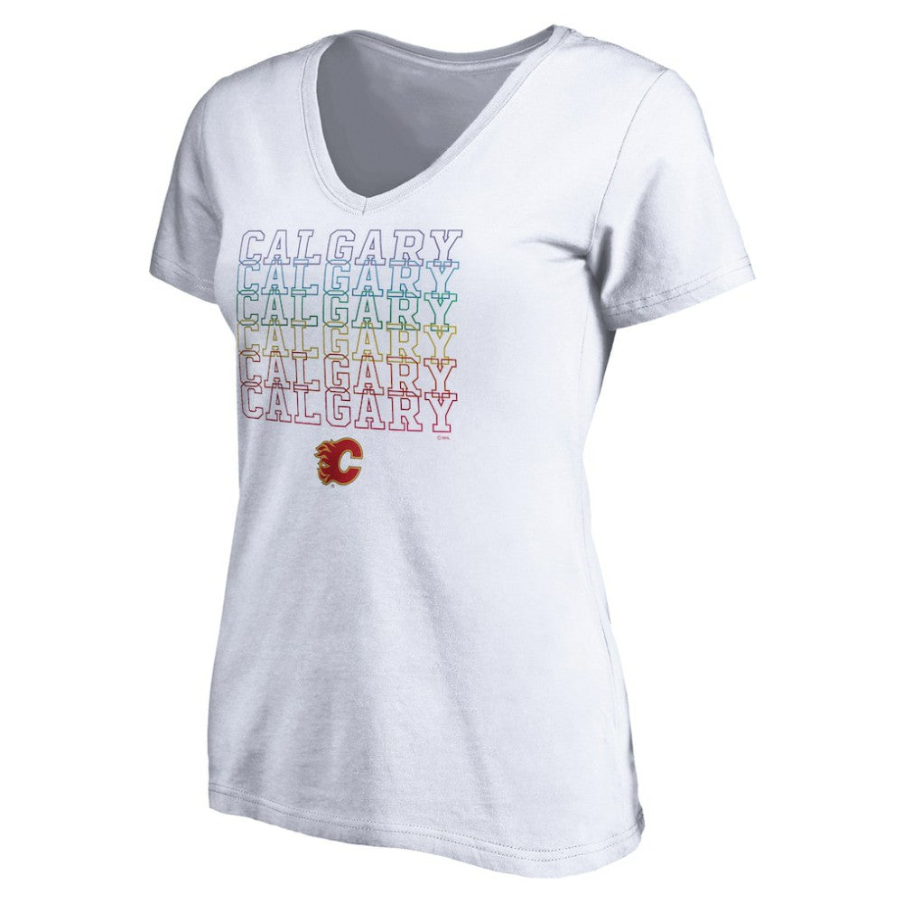 Calgary Flames Women's City Pride V-Neck T-Shirt -  NHL T-shirts
