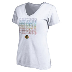 Chicago Blackhawks Women's City Pride V-Neck T-Shirt -  NHL T-shirts