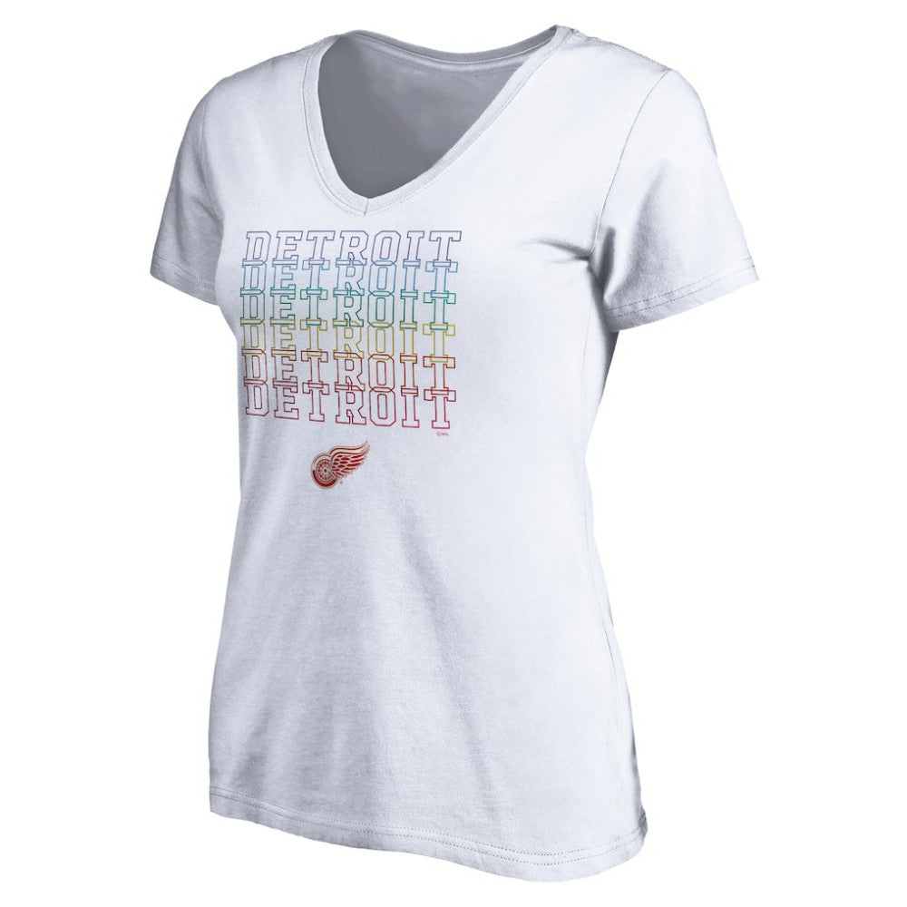 Detroit Red Wings Women's City Pride V-Neck T-Shirt -  NHL T-shirts