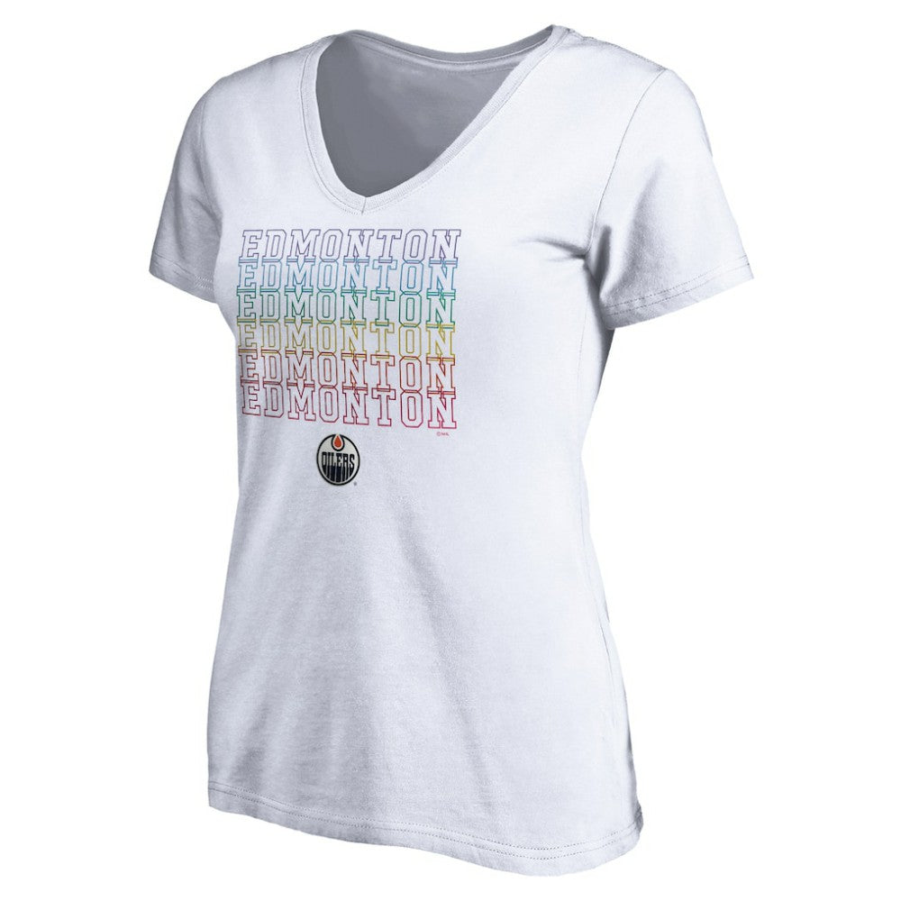 Edmonton Oilers Women's City Pride V-Neck T-Shirt -  NHL T-shirts