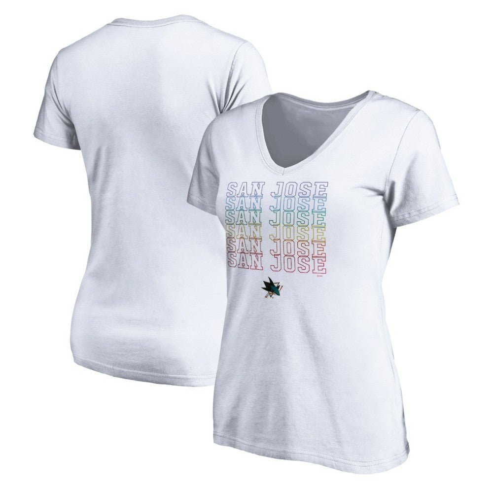 San Jose Sharks Women's City Pride V-Neck T-Shirt -  NHL T-shirts