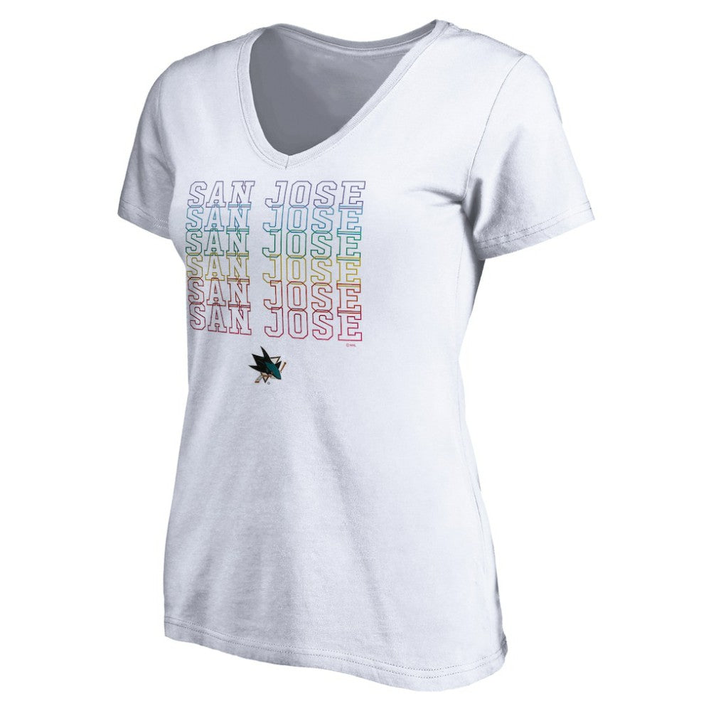 San Jose Sharks Women's City Pride V-Neck T-Shirt -  NHL T-shirts