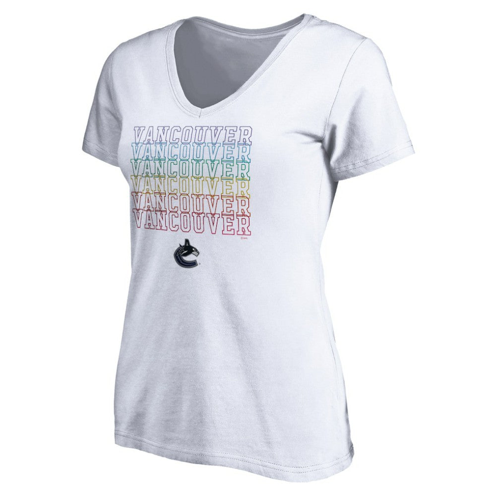 Vancouver Canucks Women's City Pride V-Neck T-Shirt -  NHL T-shirts