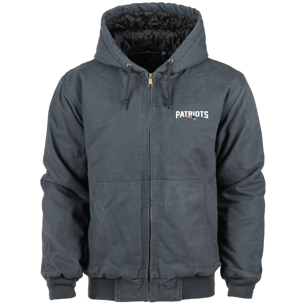 New England Patriots Dunbrooke Big & Tall Dakota Canvas Hoodie Full-Zip Jacket | NFL New