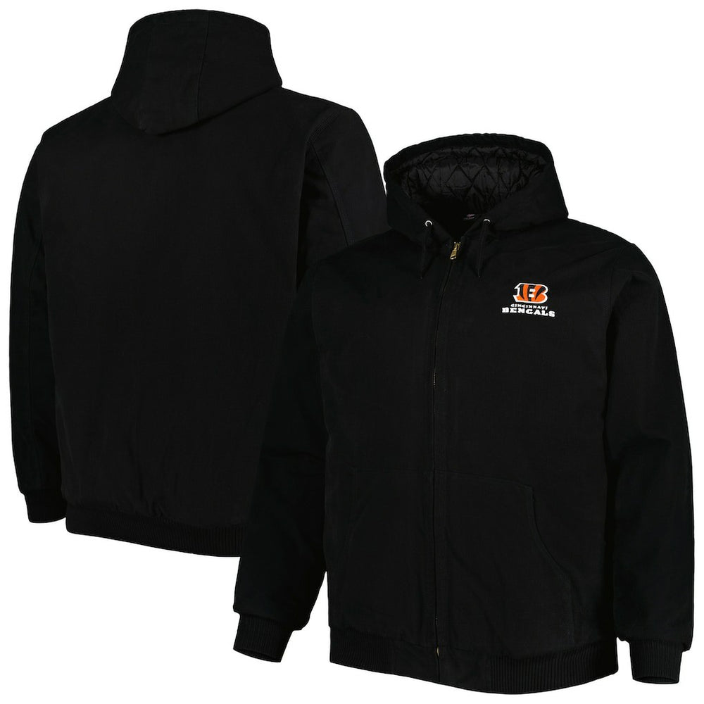 Cincinnati Bengals Dunbrooke Big & Tall Dakota Canvas Hoodie Full-Zip Jacket | NFL Sale