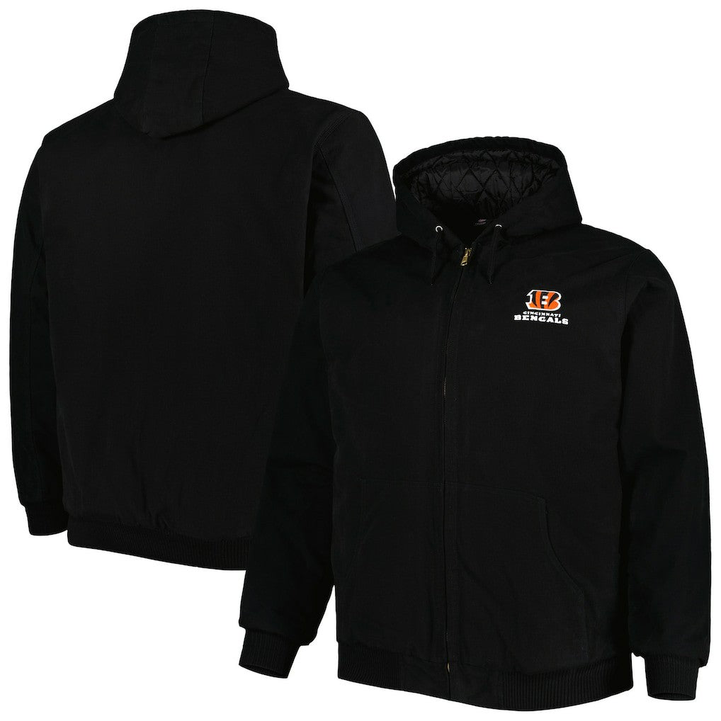 Cincinnati Bengals Dunbrooke Big & Tall Dakota Canvas Hoodie Full-Zip Jacket | NFL Sale