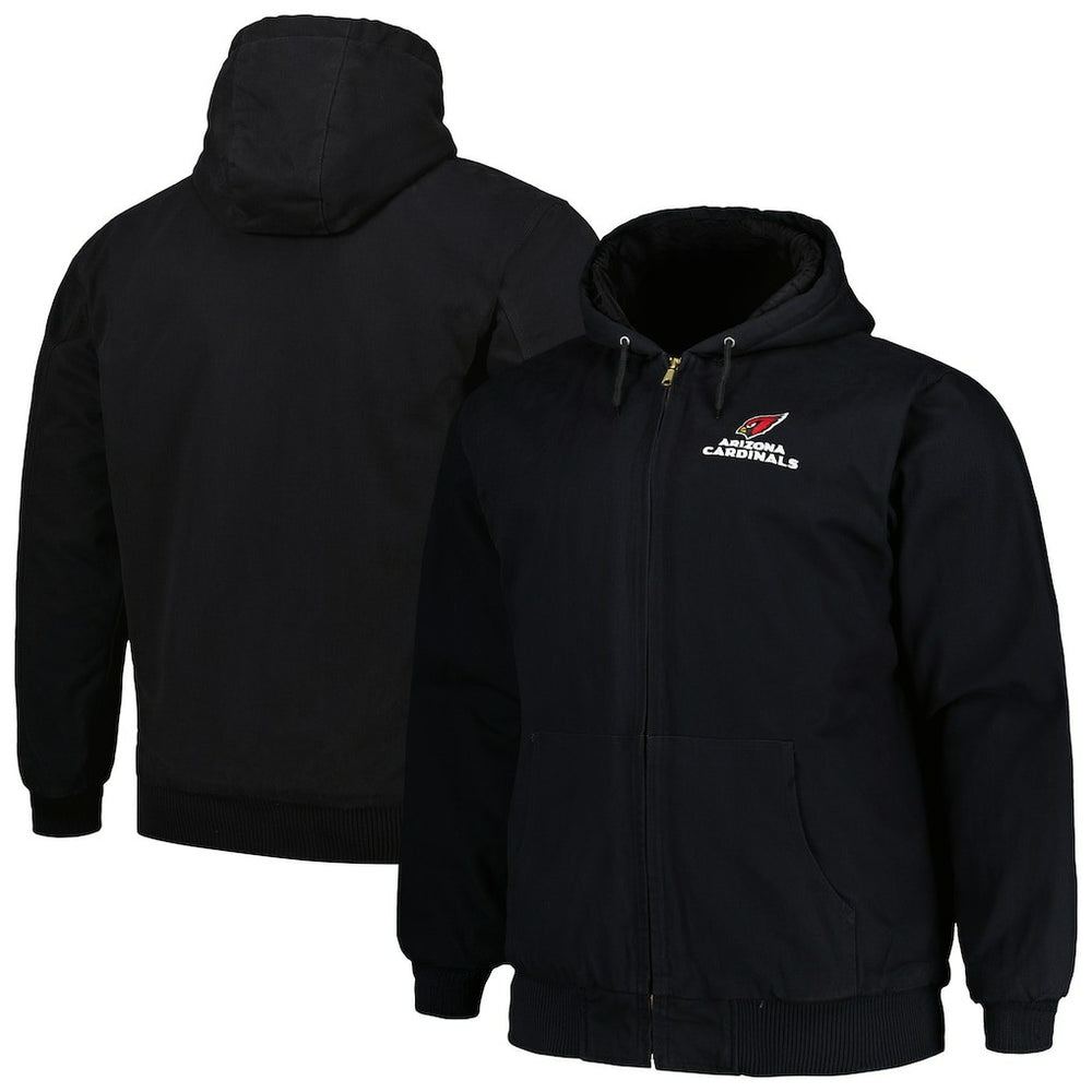 Arizona Cardinals Dunbrooke Big & Tall Dakota Canvas Hoodie Full-Zip Jacket | NFL Sale