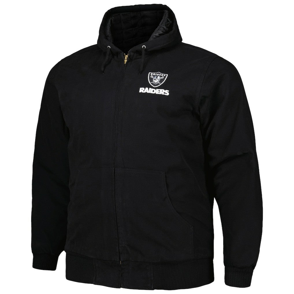 Las Vegas Raiders Dunbrooke Big & Tall Dakota Canvas Hoodie Full-Zip Jacket | NFL Outlet