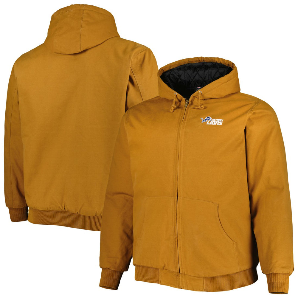Detroit Lions Dunbrooke Big & Tall Dakota Canvas Hoodie Full-Zip Jacket | NFL Online
