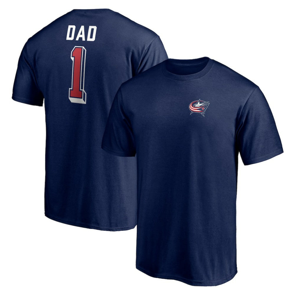 Columbus Blue Jackets Number One Dad Logo T-Shirt -  NHL T-shirts