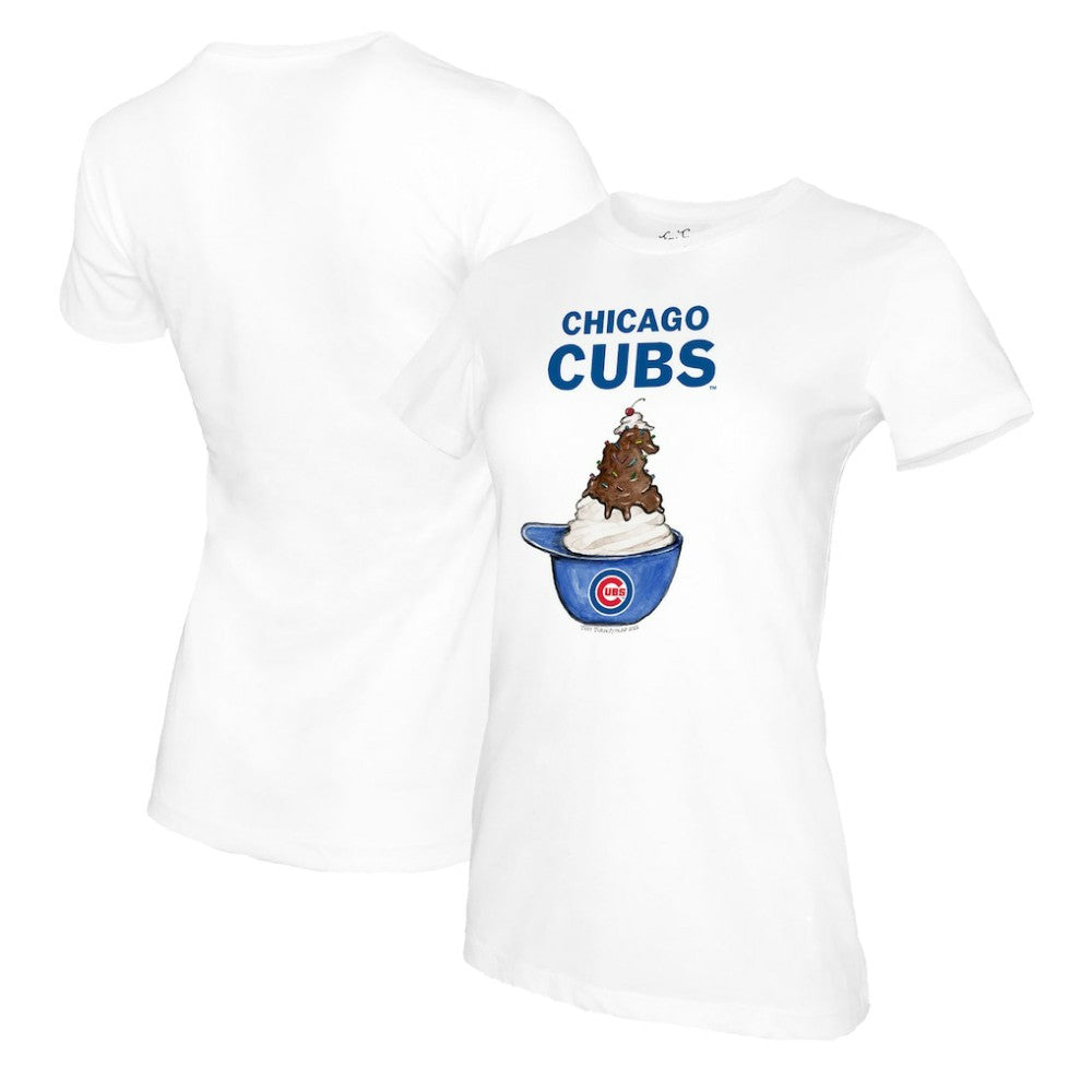 Chicago Cubs Tiny Turnip Women's Sundae Helmet T-Shirt - MLB T-shirts