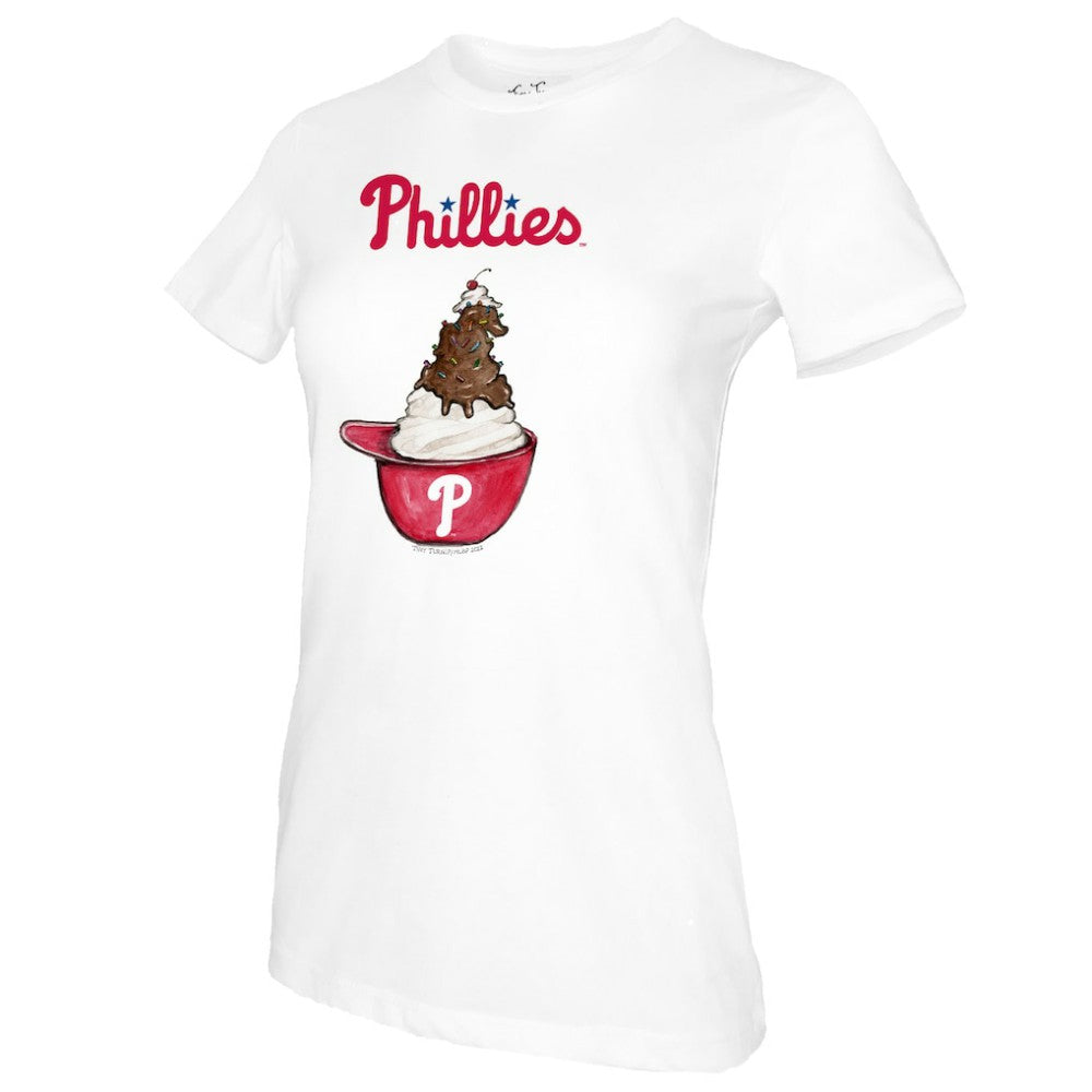 Philadelphia Phillies Tiny Turnip Women's Sundae Helmet T-Shirt - MLB T-shirts