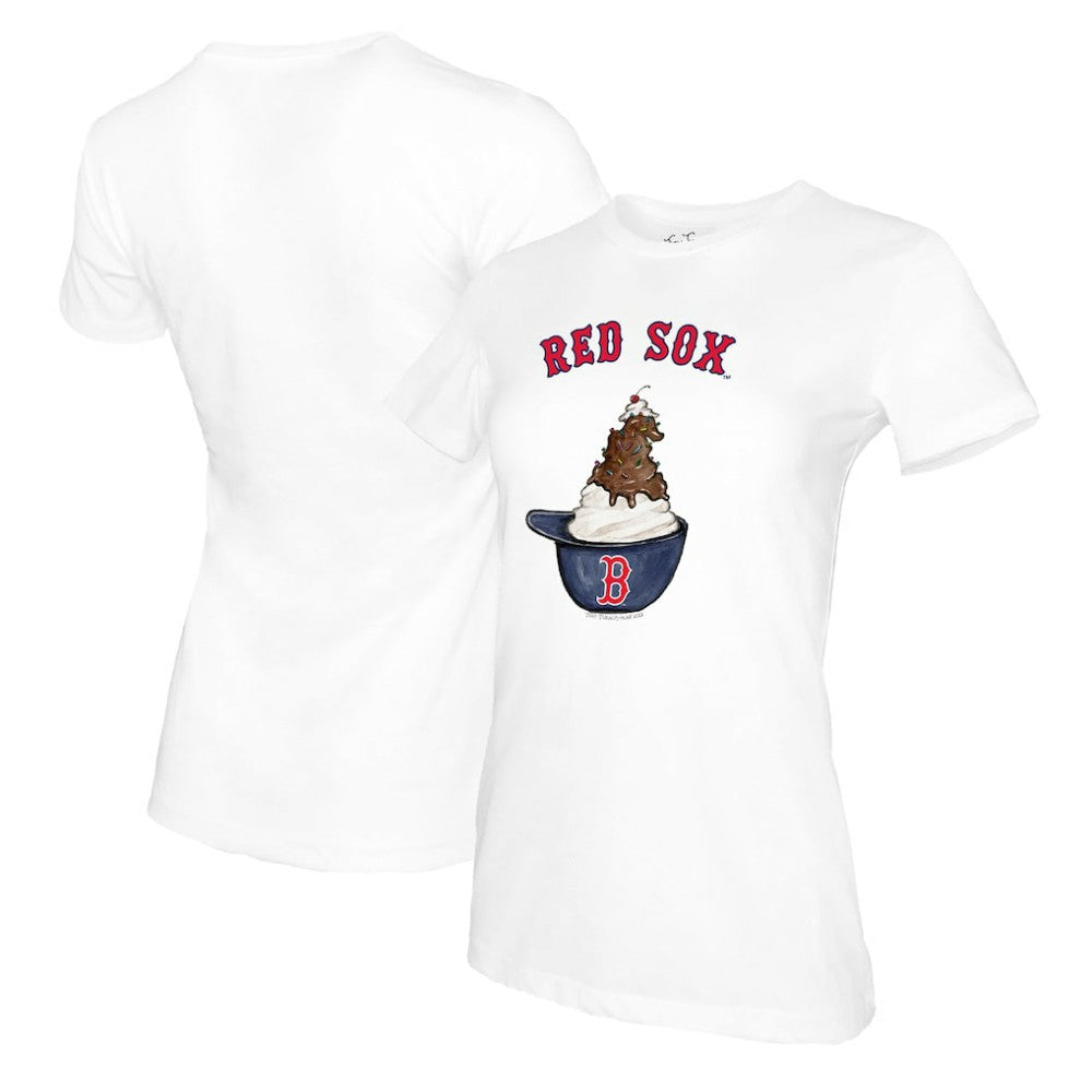 Boston Red Sox Tiny Turnip Women's Sundae Helmet T-Shirt - MLB T-shirts