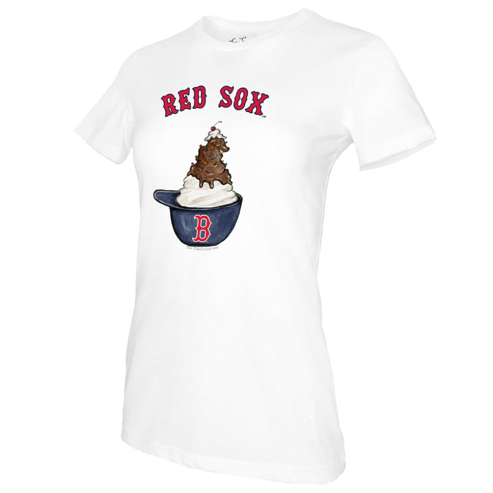 Boston Red Sox Tiny Turnip Women's Sundae Helmet T-Shirt - MLB T-shirts