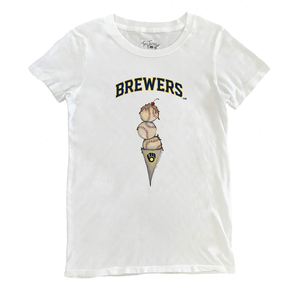 Milwaukee Brewers Tiny Turnip Women's Triple Scoop T-Shirt - MLB T-shirts
