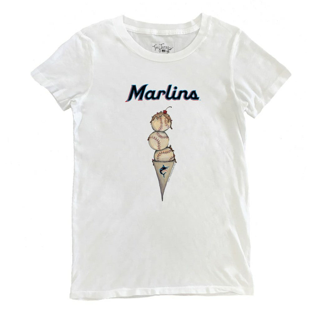 Miami Marlins Tiny Turnip Women's Triple Scoop T-Shirt - MLB T-shirts