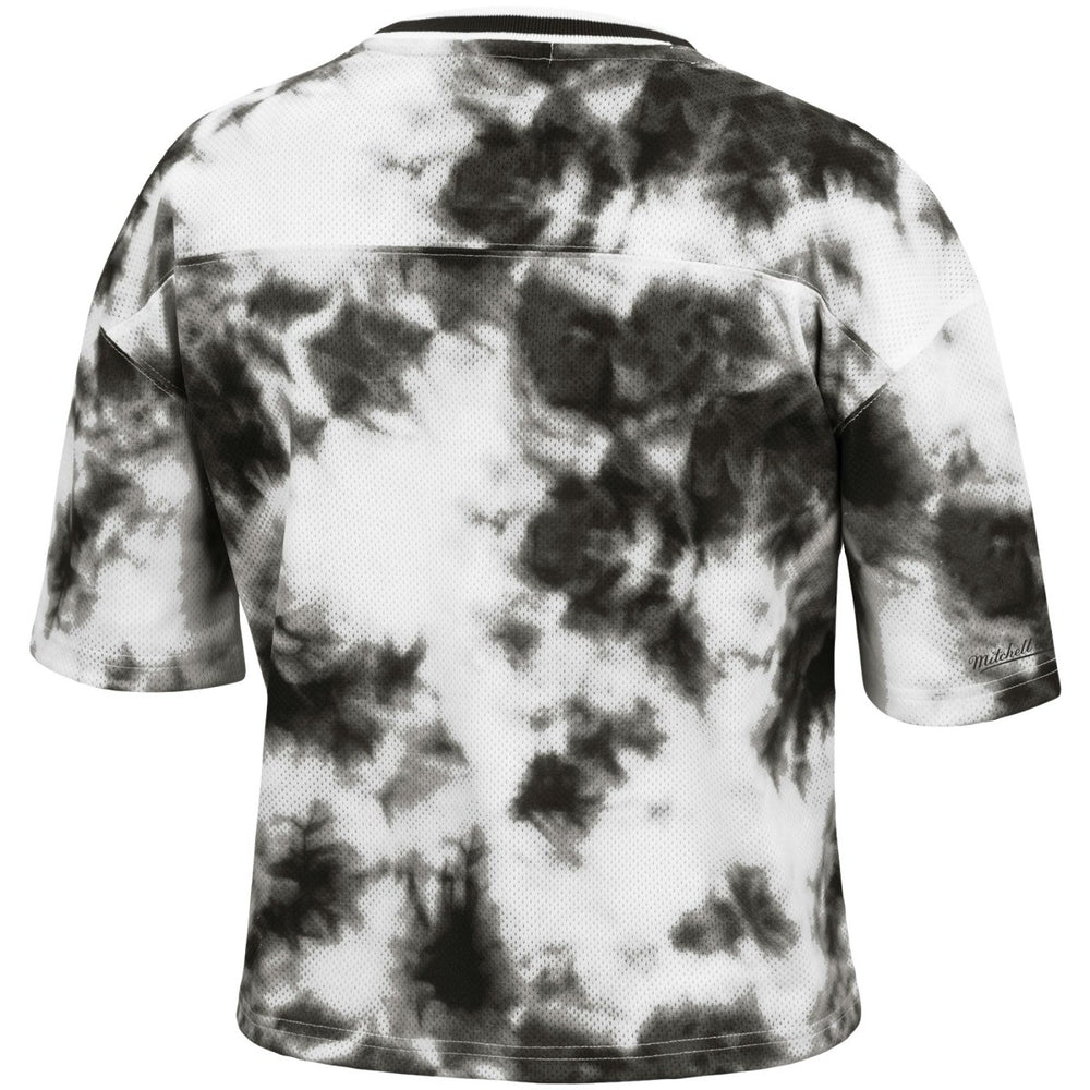 Black/White Toronto Raptors Women's Hardwood Classics Tie-Dye Cropped T-Shirt | NBA
