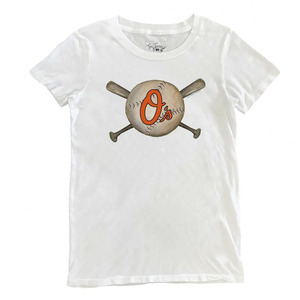 Baltimore Orioles Tiny Turnip Women's Baseball Crossbats T-Shirt - MLB T-shirts