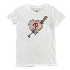 Philadelphia Phillies Tiny Turnip Women's Heart Bat T-Shirt - MLB T-shirts