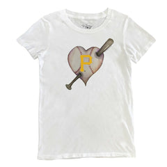 Pittsburgh Pirates Tiny Turnip Women's Heart Bat T-Shirt - MLB T-shirts