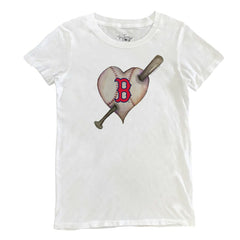 Boston Red Sox Tiny Turnip Women's Heart Bat T-Shirt - MLB T-shirts