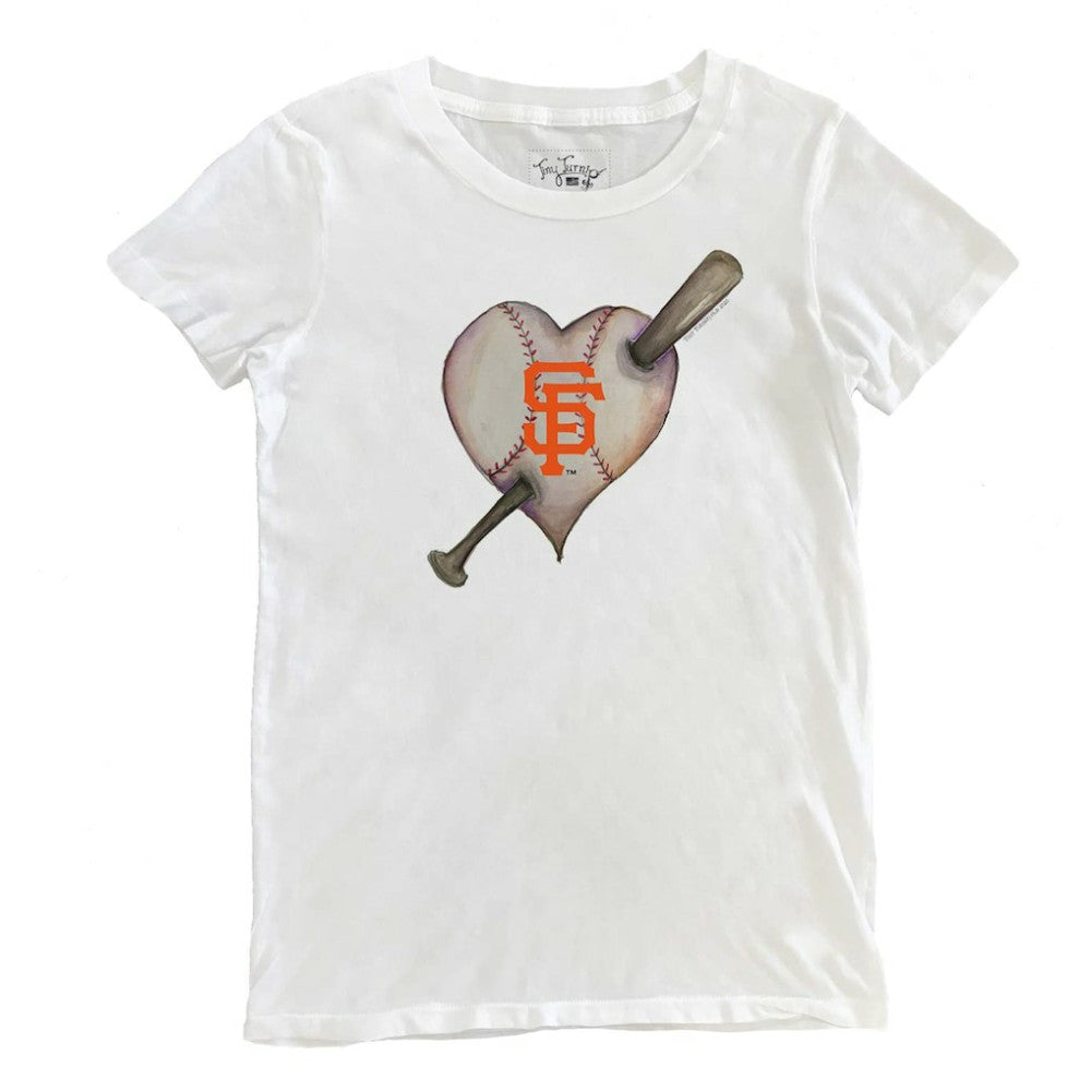 San Francisco Giants Tiny Turnip Women's Heart Bat T-Shirt - MLB T-shirts
