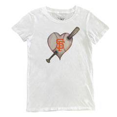 San Francisco Giants Tiny Turnip Women's Heart Bat T-Shirt - MLB T-shirts
