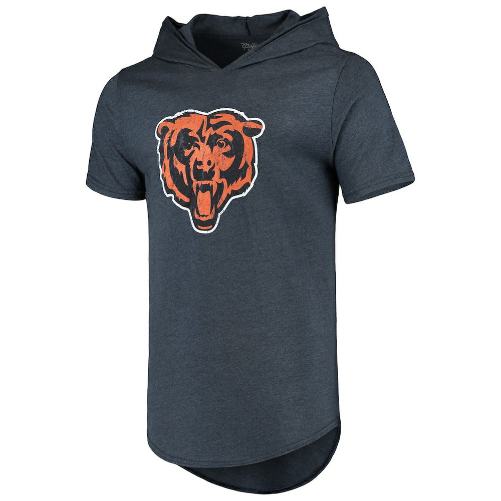 Chicago Bears Majestic Threads Primary Logo Tri-Blend Hoodie T-Shirt | NFL Discount