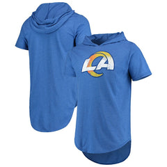 Los Angeles Rams Majestic Threads Primary Logo Tri-Blend Hoodie T-Shirt | NFL US