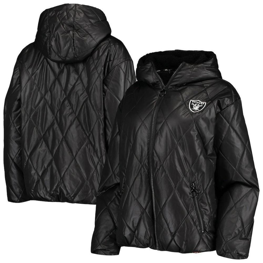 Las Vegas Raiders MSX by Michael Strahan Women's Charlotte Full-Zip Hoodie Puffer Jacket | NFL Hot