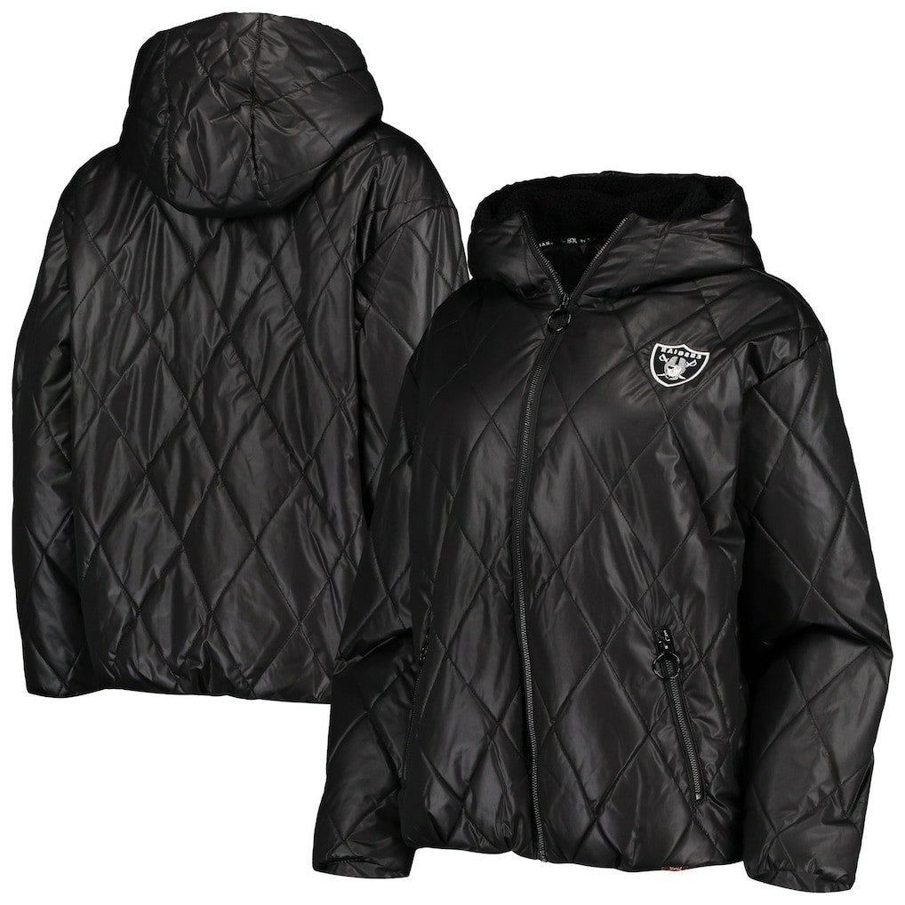Las Vegas Raiders MSX by Michael Strahan Women's Charlotte Full-Zip Hoodie Puffer Jacket | NFL Hot