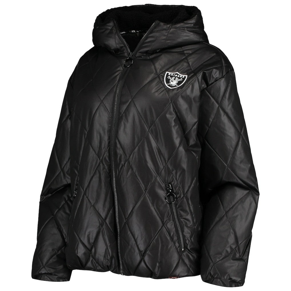 Las Vegas Raiders MSX by Michael Strahan Women's Charlotte Full-Zip Hoodie Puffer Jacket | NFL Hot