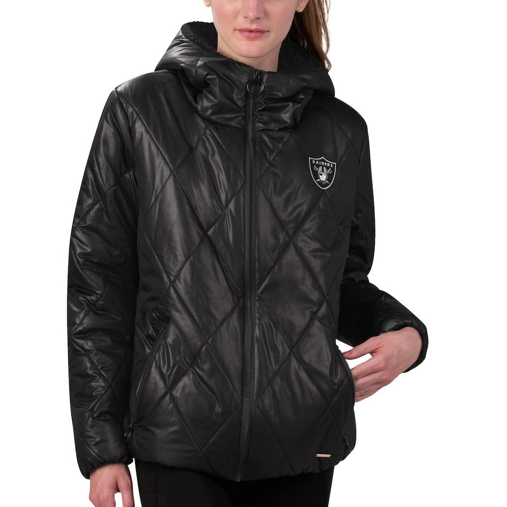 Las Vegas Raiders MSX by Michael Strahan Women's Charlotte Full-Zip Hoodie Puffer Jacket | NFL Hot