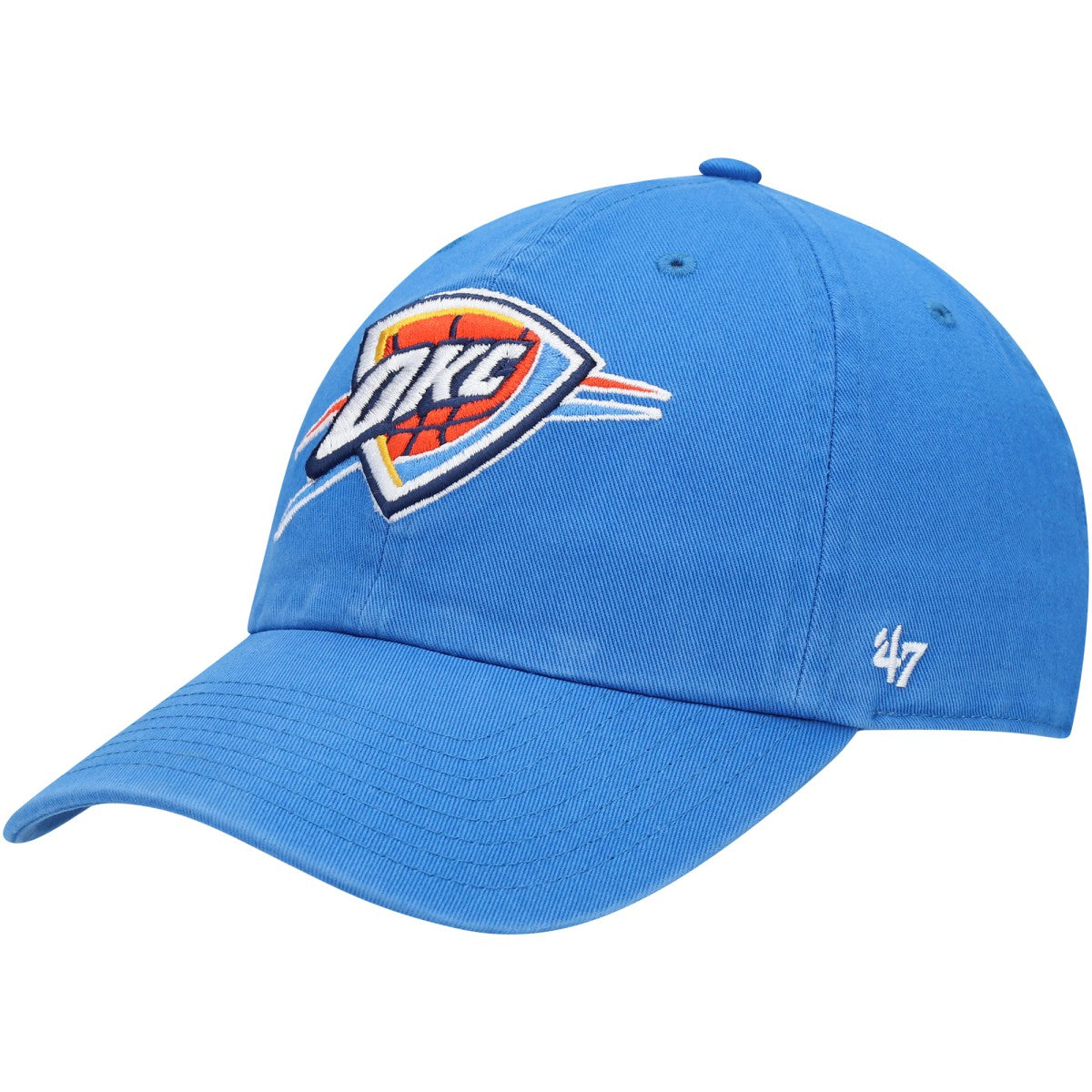 Blue Oklahoma City Thunder '47 Core Logo Clean Up Adjustable Hat | NBA