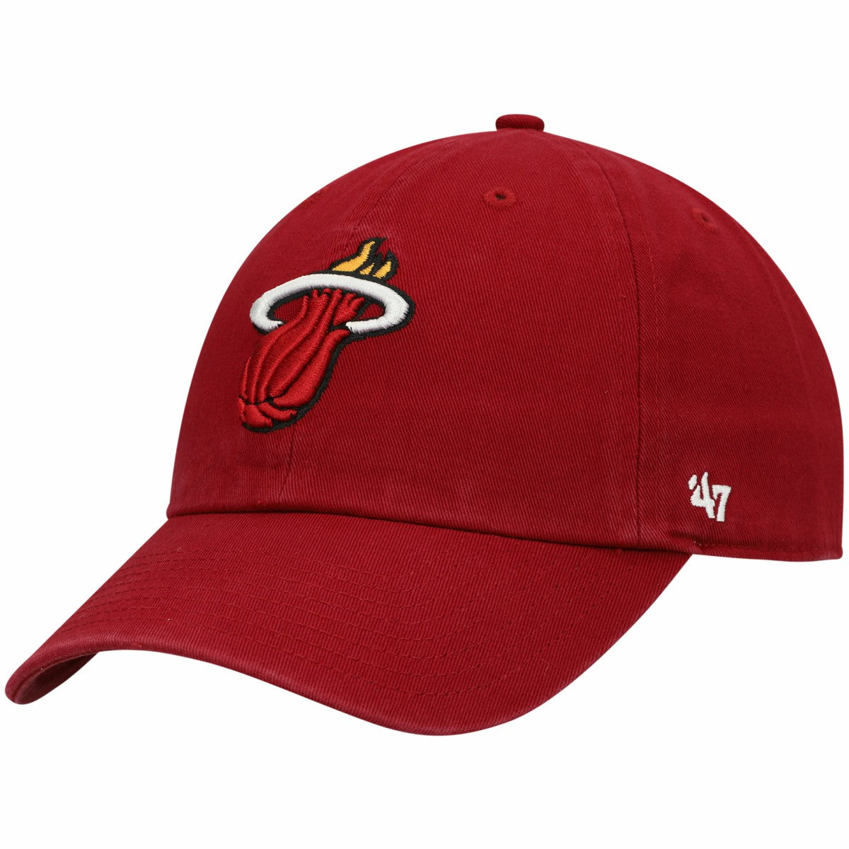 Red Miami Heat '47 Core Logo Clean Up Adjustable Hat | NBA