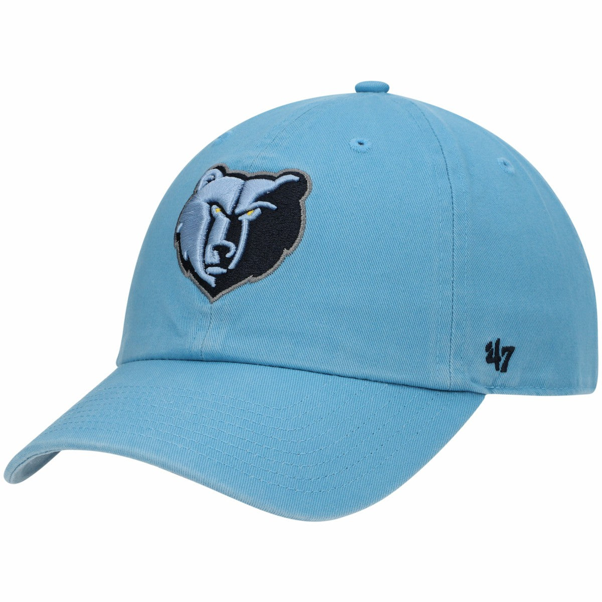 Light Blue Memphis Grizzlies '47 Core Logo Clean Up Adjustable Hat | NBA