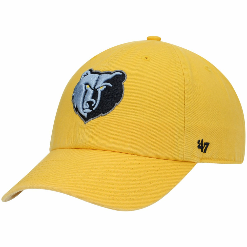 Gold Memphis Grizzlies '47 Core Logo Clean Up Adjustable Hat | NBA