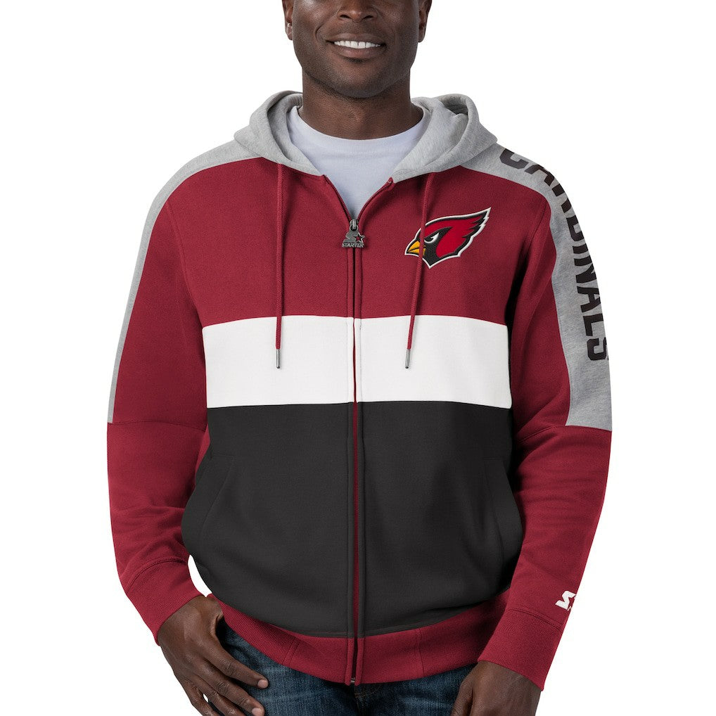 Arizona Cardinals Starter Playoffs Color Block Full-Zip Hoodie | NFL Discount