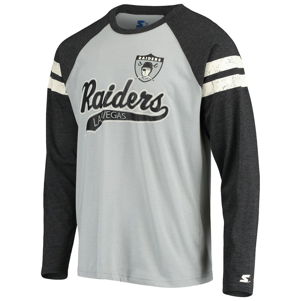 Las Vegas Raiders Starter Throwback League Raglan Long Sleeve Tri-Blend T-Shirt | NFL New