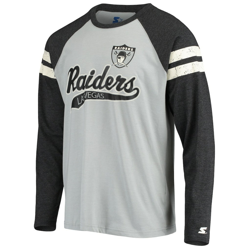 Las Vegas Raiders Starter Throwback League Raglan Long Sleeve Tri-Blend T-Shirt | NFL New