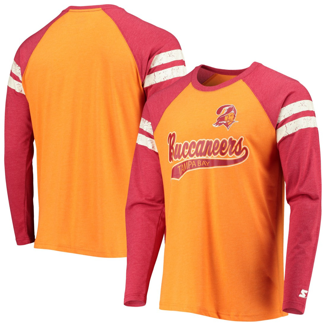 Tampa Bay Buccaneers Starter Throwback League Raglan Long Sleeve Tri-Blend T-Shirt | NFL US