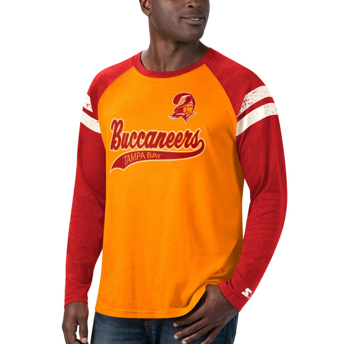 Tampa Bay Buccaneers Starter Throwback League Raglan Long Sleeve Tri-Blend T-Shirt | NFL US