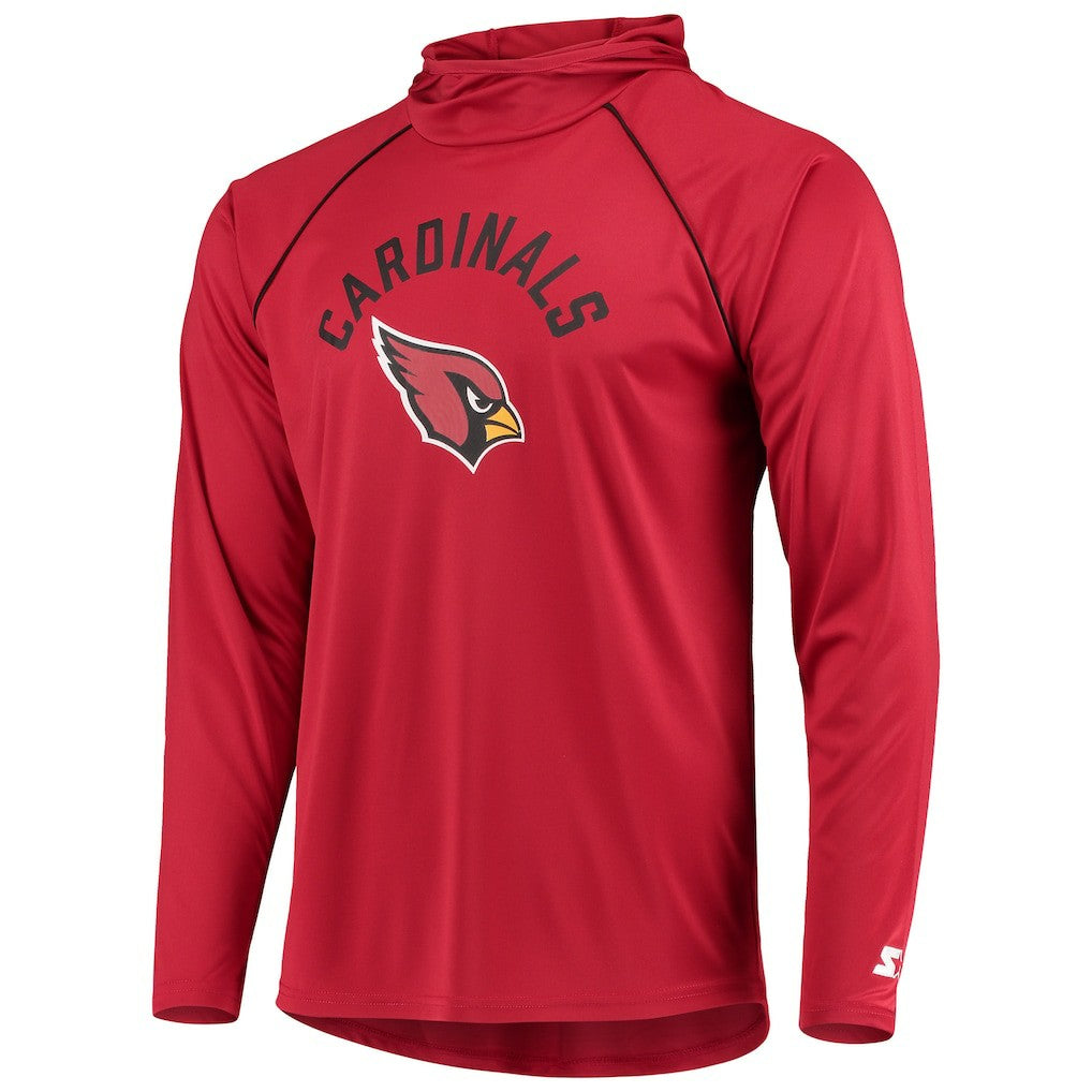Arizona Cardinals Starter Raglan Long Sleeve Hoodie T-Shirt | NFL Discount