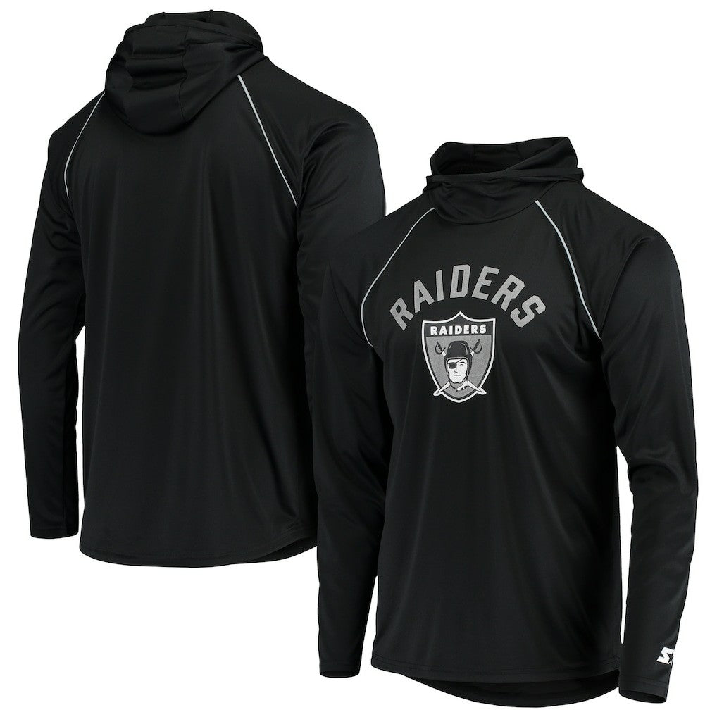 Las Vegas Raiders Starter Throwback Raglan Hoodie Long Sleeve T-Shirt | NFL On sale